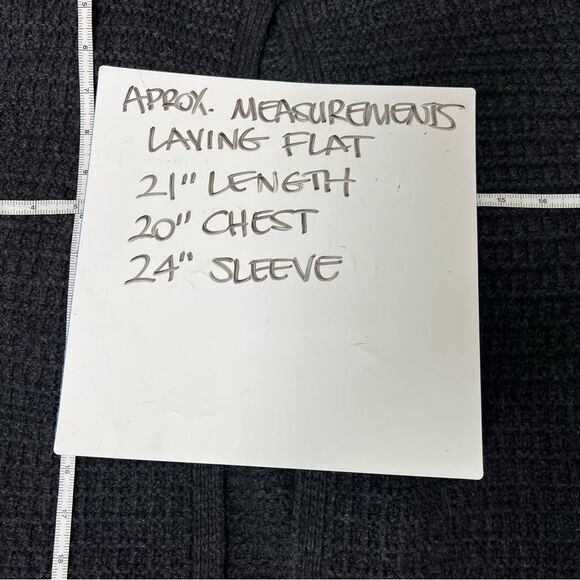 Zara Womens Size Medium Charcoal Gray Waffle Knit Single Button Cardigan Sweater - Picture 11 of 13